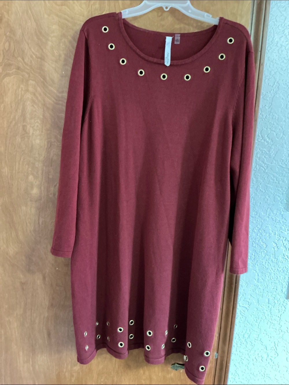 Grommet-Trim Sweater Dress by NY Collection NWT